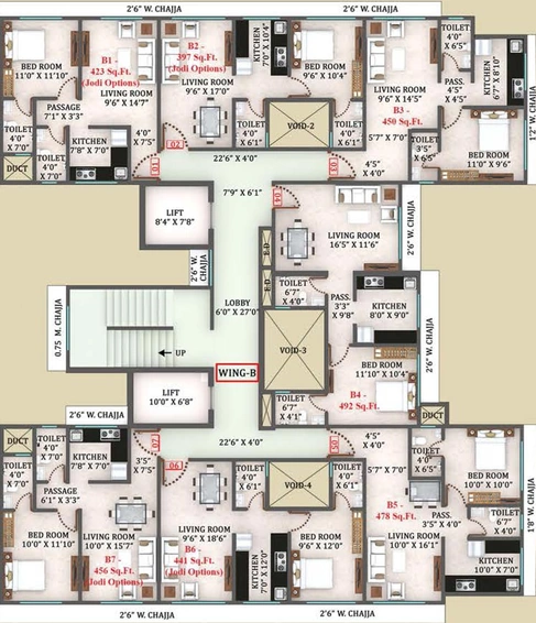 Floor Plan of 49 Simandhar Royale in Chembur East, Mumbai - Image 76098