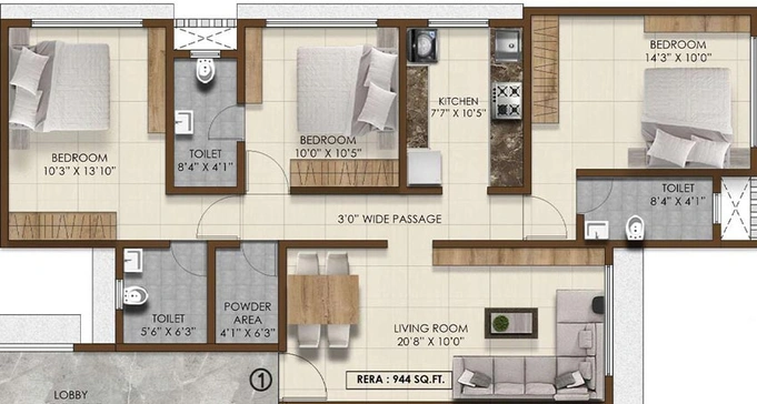 3 BHK Flat in PCPL Lakshman Tower in Borivali West, Mumbai - Image 606110