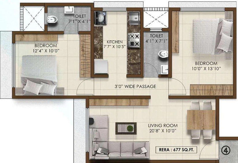 2 BHK Flat in PCPL Lakshman Tower in Borivali West, Mumbai - Image 606109