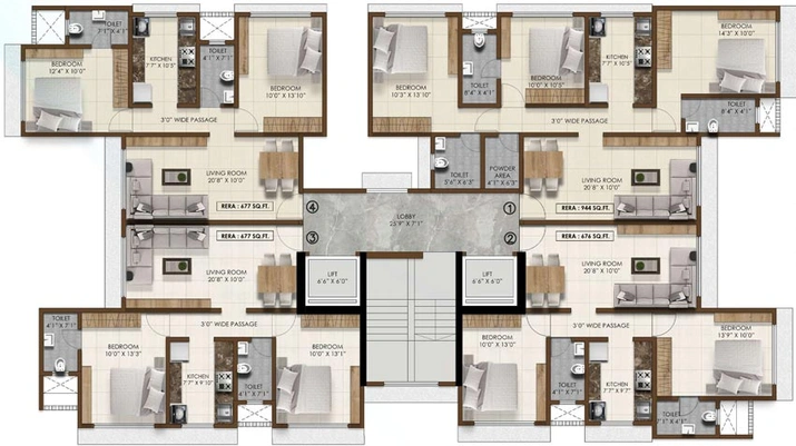 Floor Plan of PCPL Lakshman Tower in Borivali West, Mumbai - Image 76120