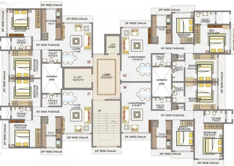 Floor Plan of Sidhivinayak Hill Ridge in Powai, Mumbai - Image 76137
