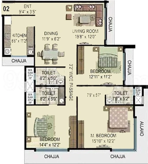 3 BHK Flat in Bombay Sahil Exotica in Powai, Mumbai - Image 603477