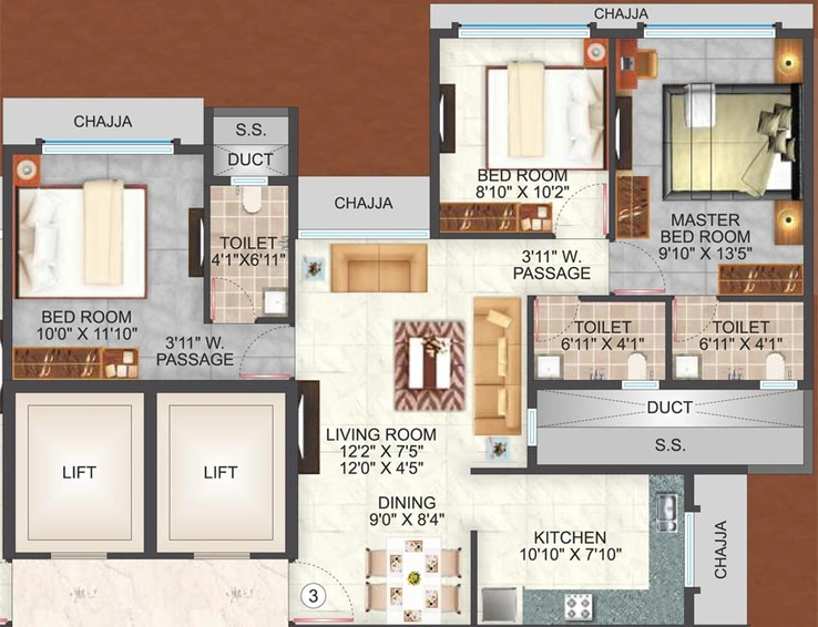 3 BHK Flat in Metro Devbhoomi in Jogeshwari East, Mumbai - Image 603514