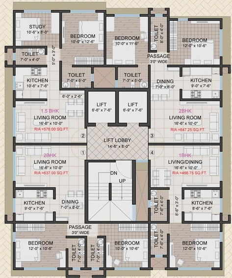 Floor Plan of Nest Residency in Andheri East, Mumbai - Image 75869