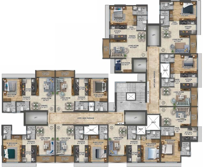 Floor Plan of Rockline The Meridian Towers in Ghatkopar West, Mumbai - Image 75877