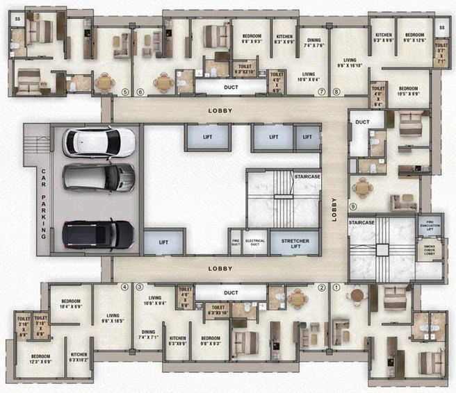 Floor Plan of Natasha Atlantis in Vikhroli East, Mumbai - Image 76171