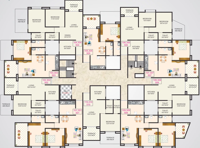 Floor Plan of Sonigara Opal in Pimpri Chinchwad, Pune - Image 75883