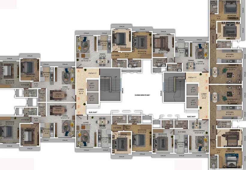Floor Plan of Rockford Saptarshi Classic in Kurla East, Mumbai - Image 25350