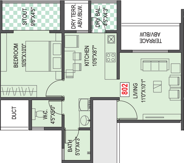 1 BHK Flat in Ranade Rucha in Punawale, Pune - Image 610801