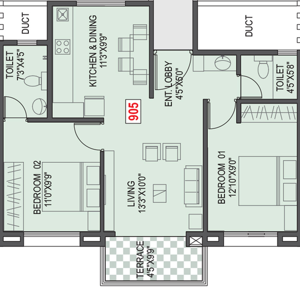 2 BHK Flat in Ranade Rucha in Punawale, Pune - Image 610802
