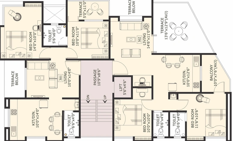 Floor Plan of One Blessed Homes in Baner, Pune - Image 77159