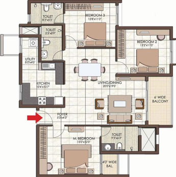 3 BHK Flat in Prestige Kew Gardens in Bellandur, Bangalore - Image 604182