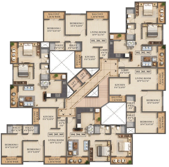 Floor Plan of Evolve Spandan in Wadgaon Sheri, Pune - Image 75955