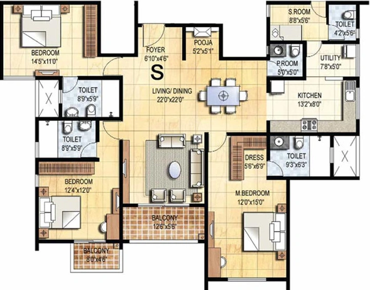 3 BHK Flat in Prestige Falcon City in Konanakunte, Bangalore - Image 606728