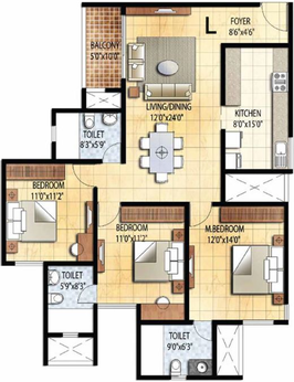 3 BHK Flat in Prestige Falcon City in Konanakunte, Bangalore - Image 606726