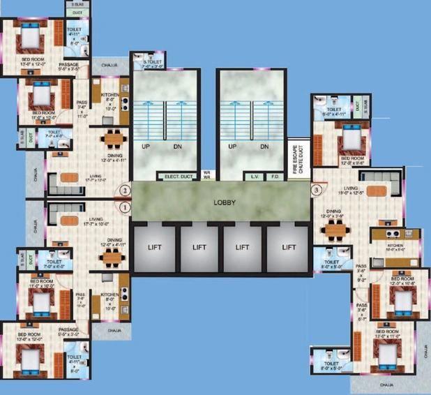 Floor Plan of Vardhman Flora in Byculla East, Mumbai - Image 25396