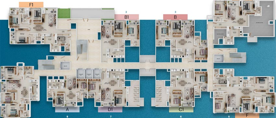 Floor Plan of Prestige Somerville in Whitefield, Bangalore - Image 76418