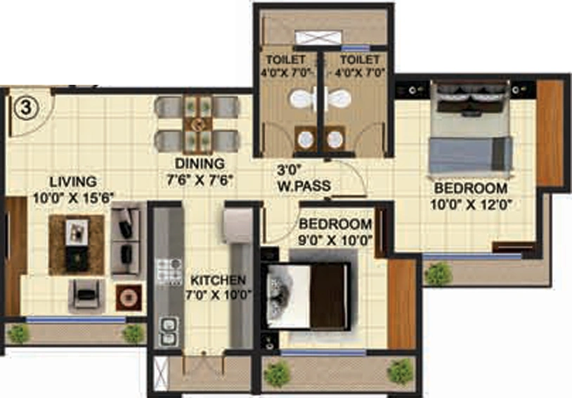 2 BHK Flat in Bhoomi Acres in Hiranandani Estate, Thane - Image 604734