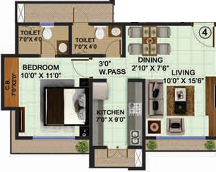 1 BHK Flat in Bhoomi Acres in Hiranandani Estate, Thane - Image 604733
