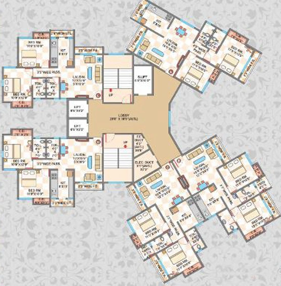 Floor Plan of Cosmos Jewels in Ghodbunder Road, Thane - Image 76232