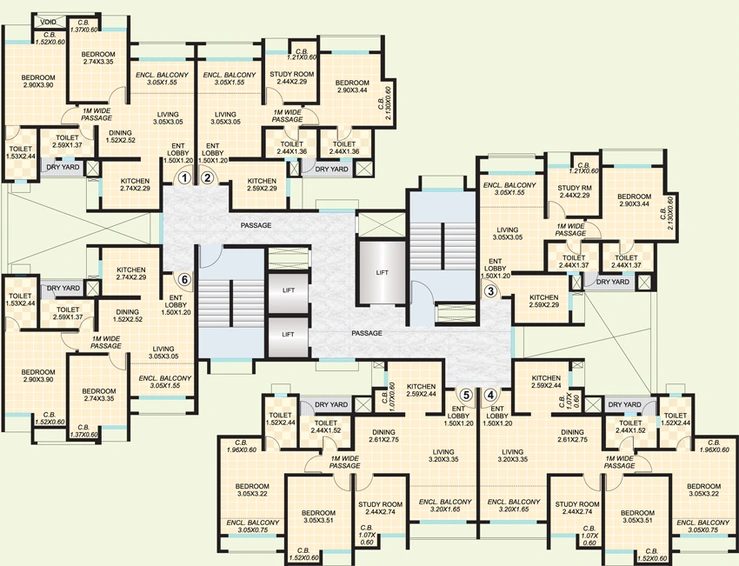 Floor Plan of Dosti Desire in Ghodbunder Road, Thane - Image 122453