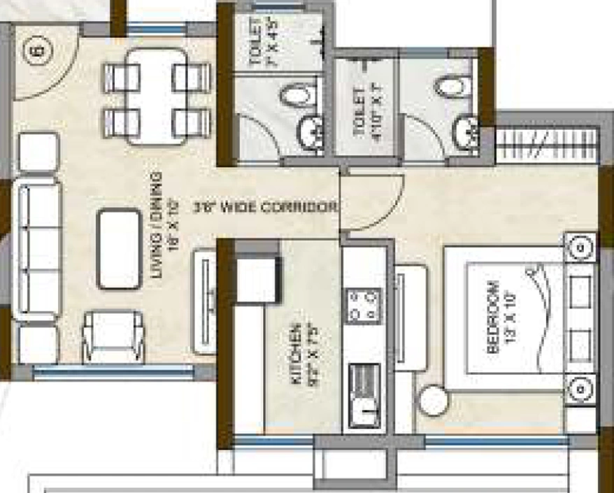 1 BHK Flat in Kalpataru Hills in Manpada, Thane - Image 606418