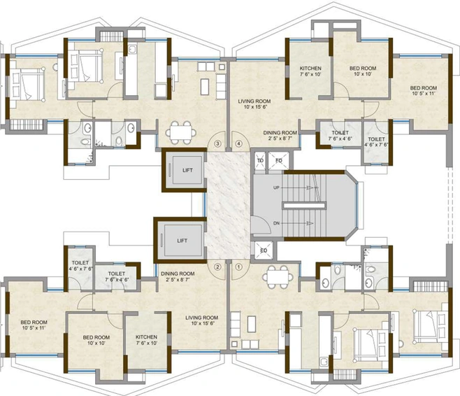 Floor Plan of Kalpataru Hills in Manpada, Thane - Image 76254