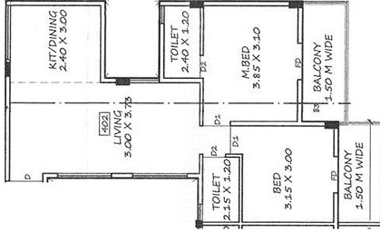 2 BHK Flat in SS 72 Residence in Rasta Peth, Pune - Image 612846