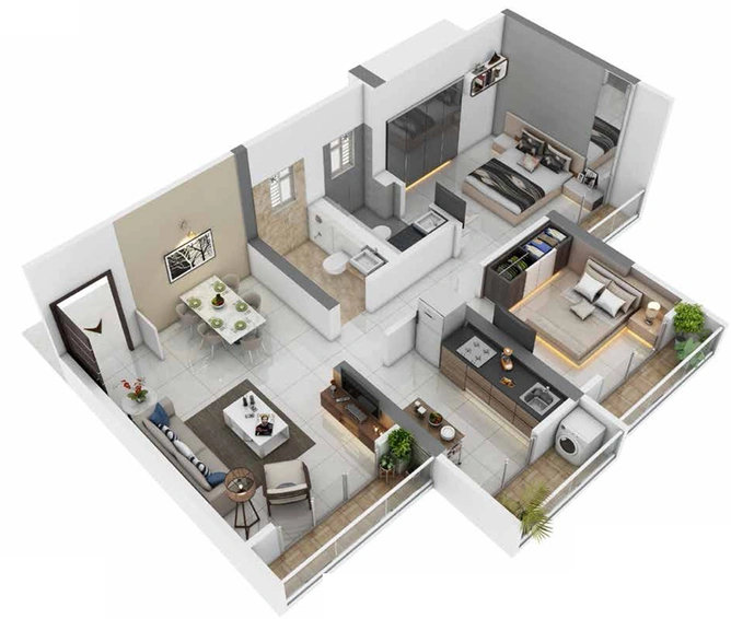 2 BHK Flat in Paranjape Opulus in Manpada, Thane - Image 606463