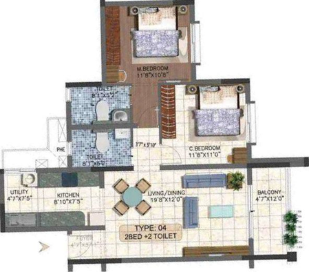 2 BHK Flat in Brigade 7 Gardens in Uttarahalli, Bangalore - Image 607016