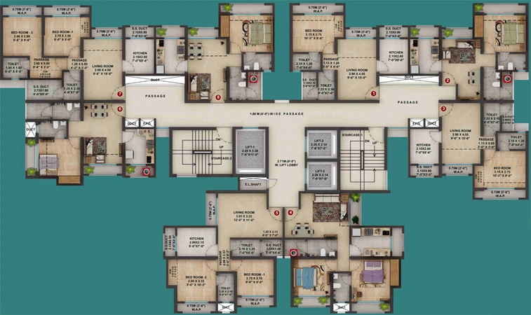 Floor Plan of Siddhi Highland Springs in Dhokali, Thane - Image 122695