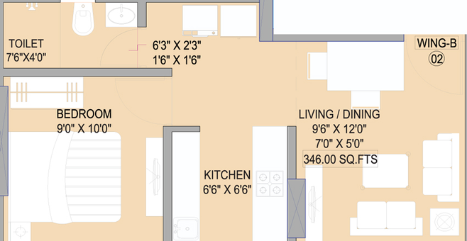 1 BHK Flat in The Residency in Andheri West, Mumbai - Image 449659