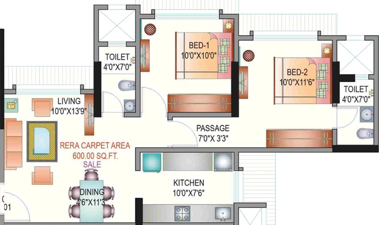 2 BHK Flat in Shubham Trident in Chembur East, Mumbai - Image 668070