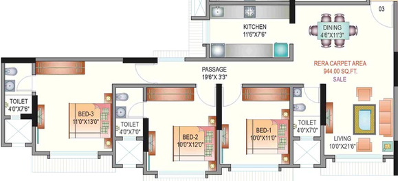 3 BHK Flat in Shubham Trident in Chembur East, Mumbai - Image 668071