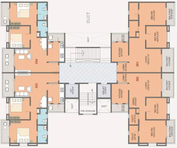 Floor Plan of Aaiji Pink City in Lohegaon, Pune - Image 77810