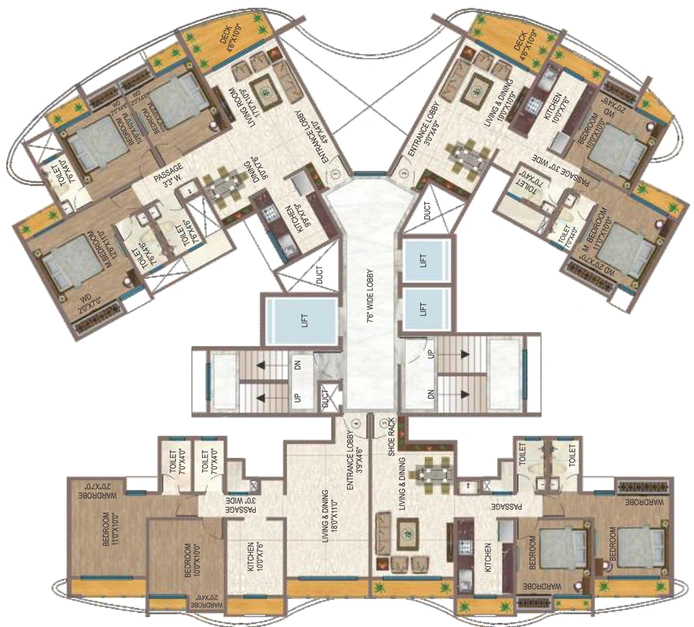 Floor Plan of Ace Aviana in Kasarvadavali, Thane - Image 76300