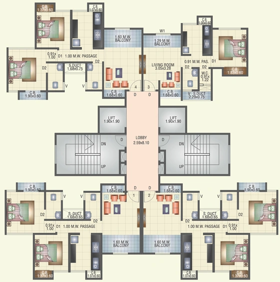 Floor Plan of Ace Square in Ghodbunder Road, Thane - Image 76307