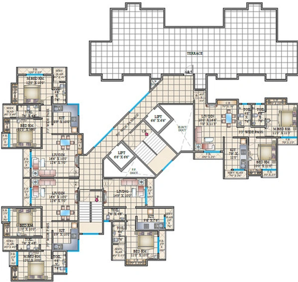 Floor Plan of Cosmos Habitat in Majiwada, Thane - Image 76313
