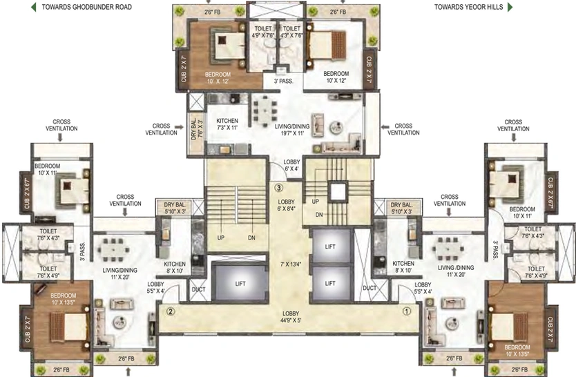 Floor Plan of Dedhia El Canto in Dongripada, Thane - Image 76585