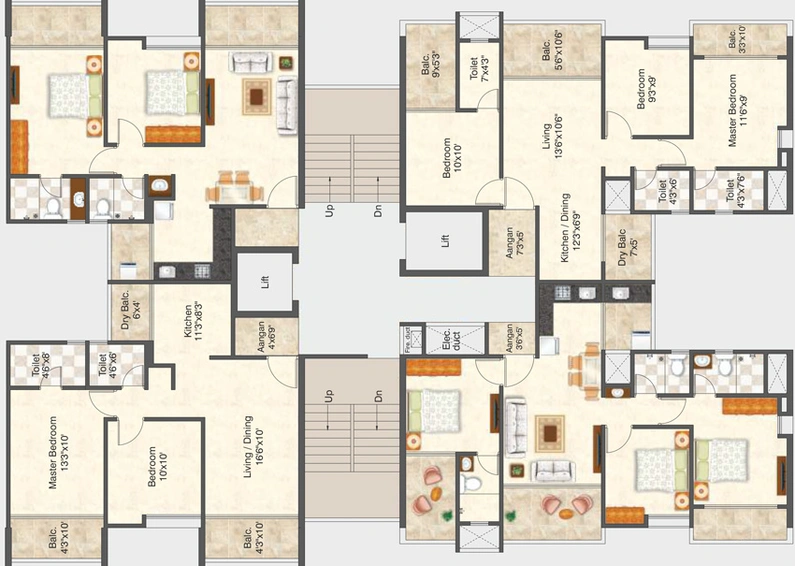 Floor Plan of Karma Iconic in Mundhwa, Pune - Image 76354