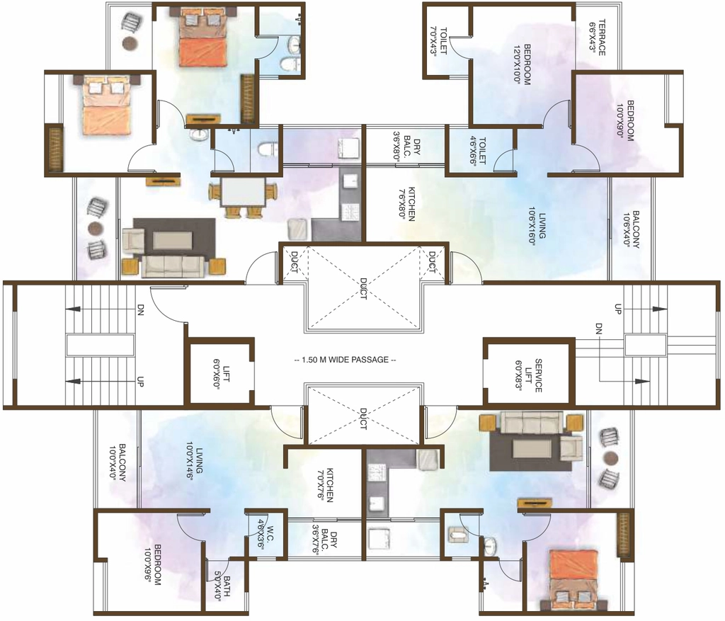 Floor Plan of Karma Rejoice in Undri, Pune - Image 316129