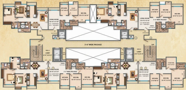 Floor Plan of Platinum Heritage in Hiranandani Estate, Thane - Image 76648
