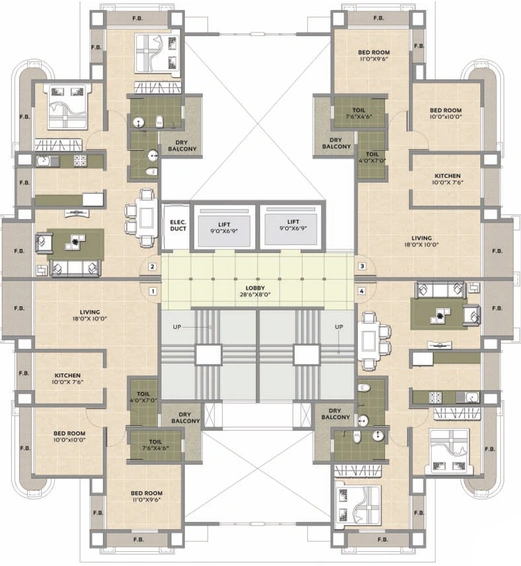 Floor Plan of STG Signature Residency in Patilpada, Thane - Image 76658