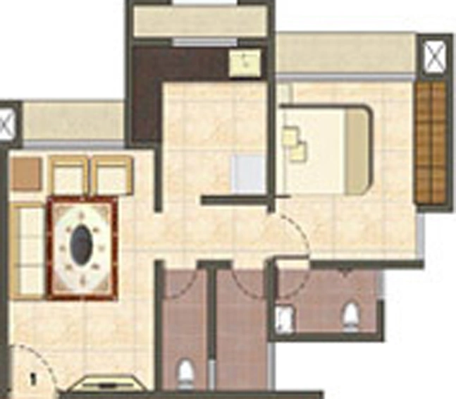 1 BHK Flat in Velocity Hill Spring in Thane West, Thane - Image 607538