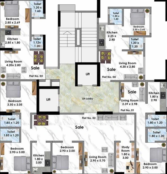 Floor Plan of Mass Mondeal in Bandra West, Mumbai - Image 25617