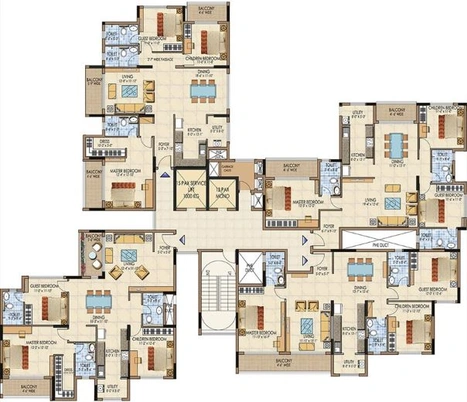 Floor Plan of Sattva Aspire in Hennur Road, Bangalore - Image 76692