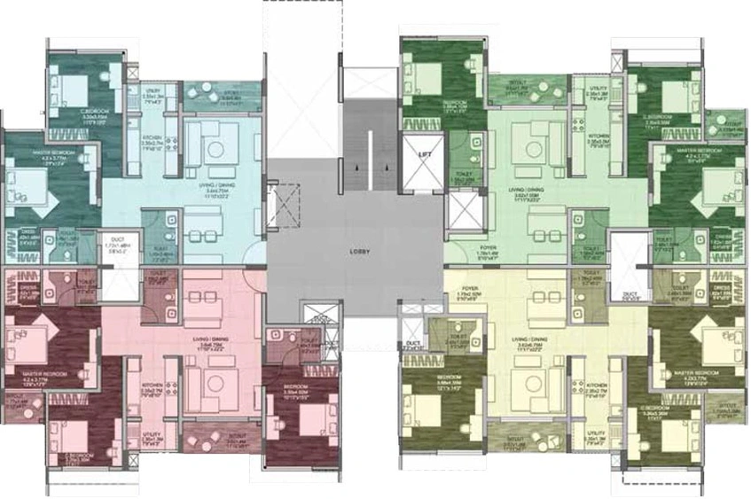 Floor Plan of Brigade Woods in Whitefield, Bangalore - Image 76670
