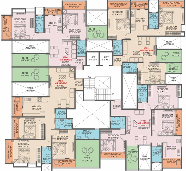 Floor Plan of D & T Geetanjali Namana in Aundh, Pune - Image 77843