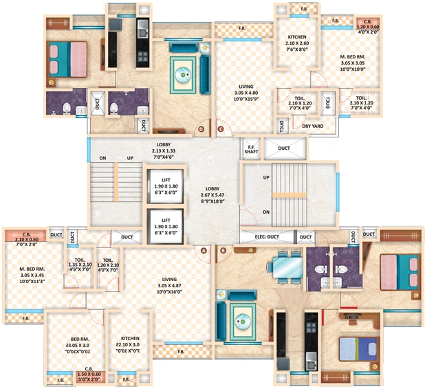 Floor Plan of Cosmos Classique in Patilpada, Thane - Image 77973