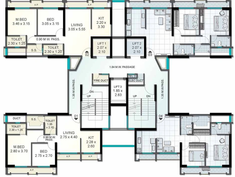 Floor Plan of Ekdanta New Suraj Tower in Vartak Nagar, Thane - Image 76998